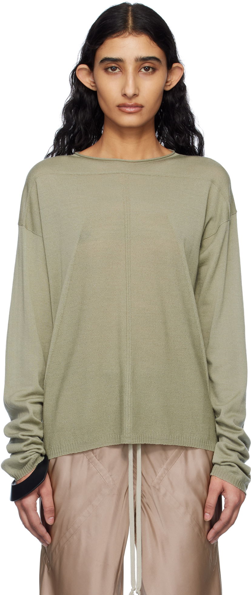 Sweater Rick Owens Rick Owens Hollywood Pull Sweater Grön | RP01E7612 ML