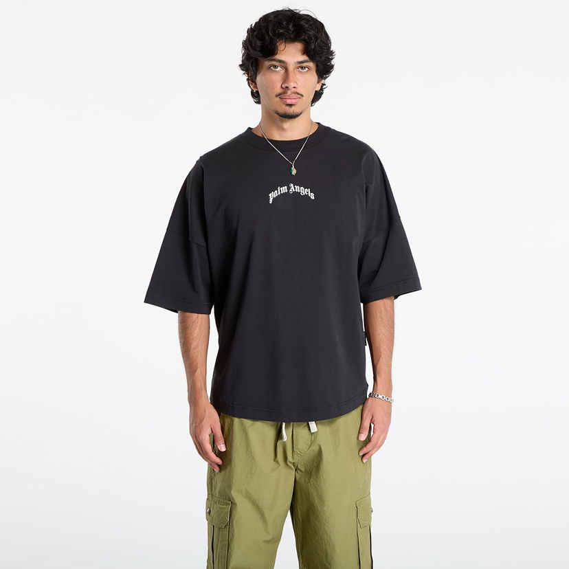 T-shirt Palm Angels Palm Angels Back Curved Logo Over T-Shirt Svart | PMAA10BF25JER0011003
