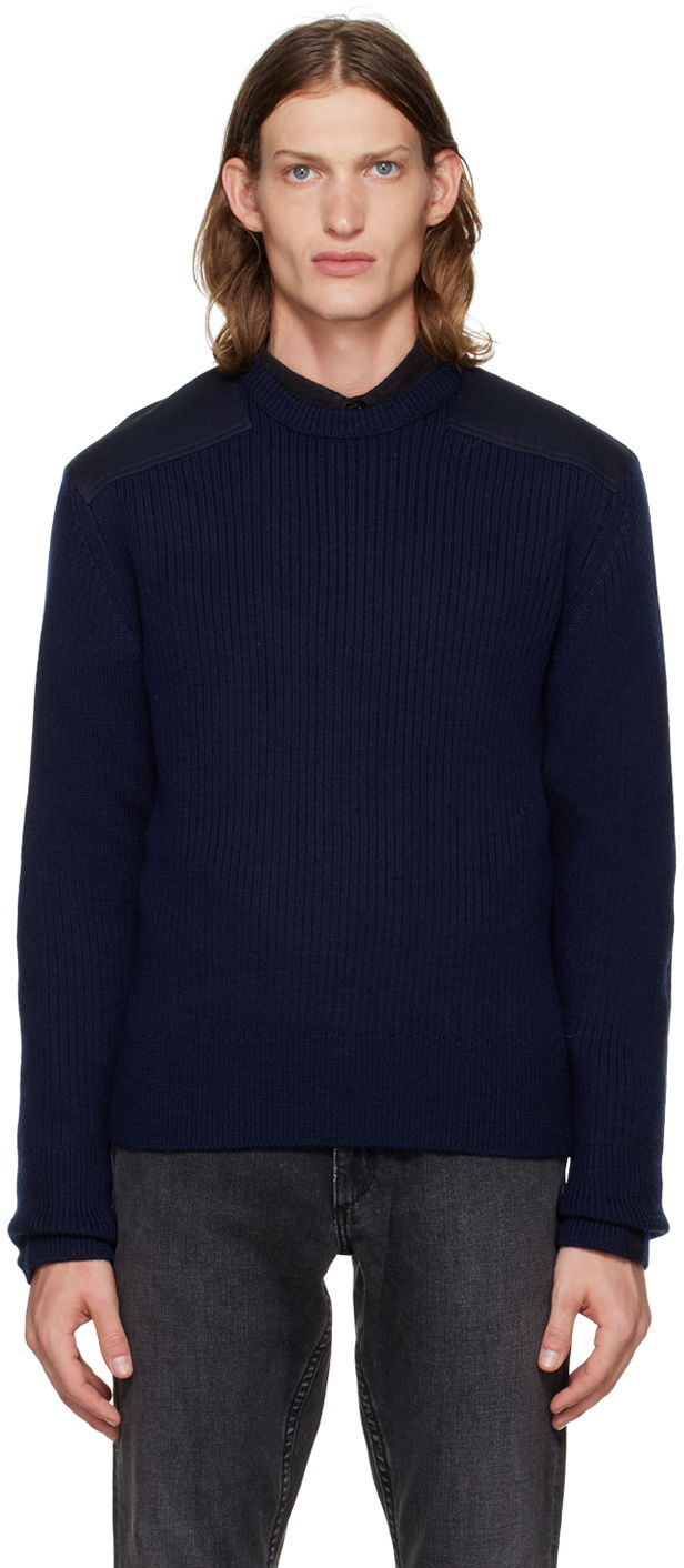Sweater rag & bone Rag & Bone Dexter Mixed Media Sweater Mörkblå | MBS22F017BW17
