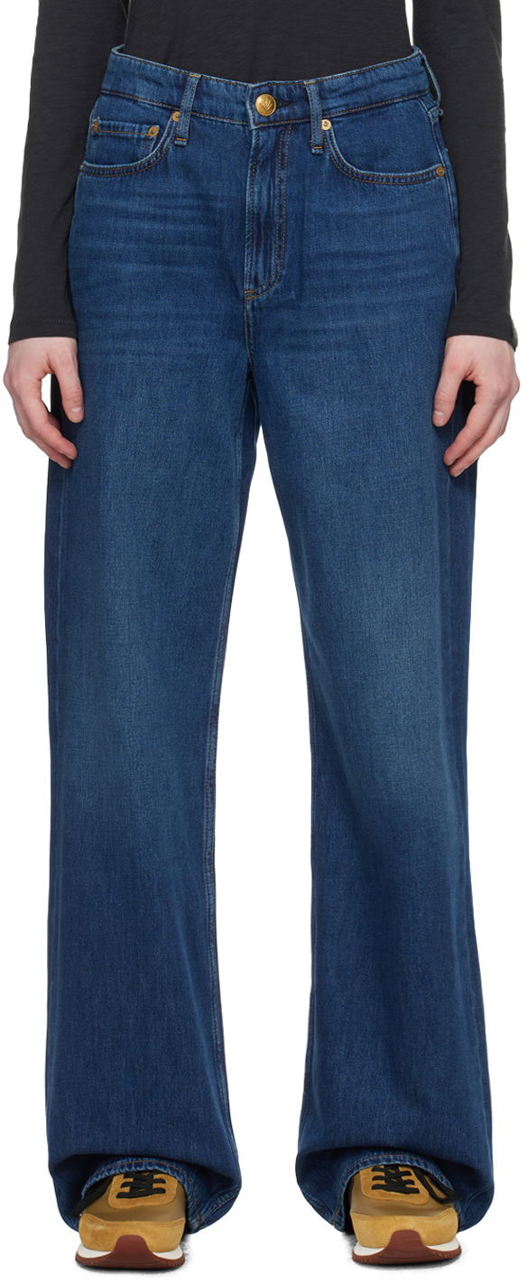 Jeans rag & bone Rag & Bone Indigo Logan Wide Leg Jeans Blå | WDD23F2935BOAN, 0