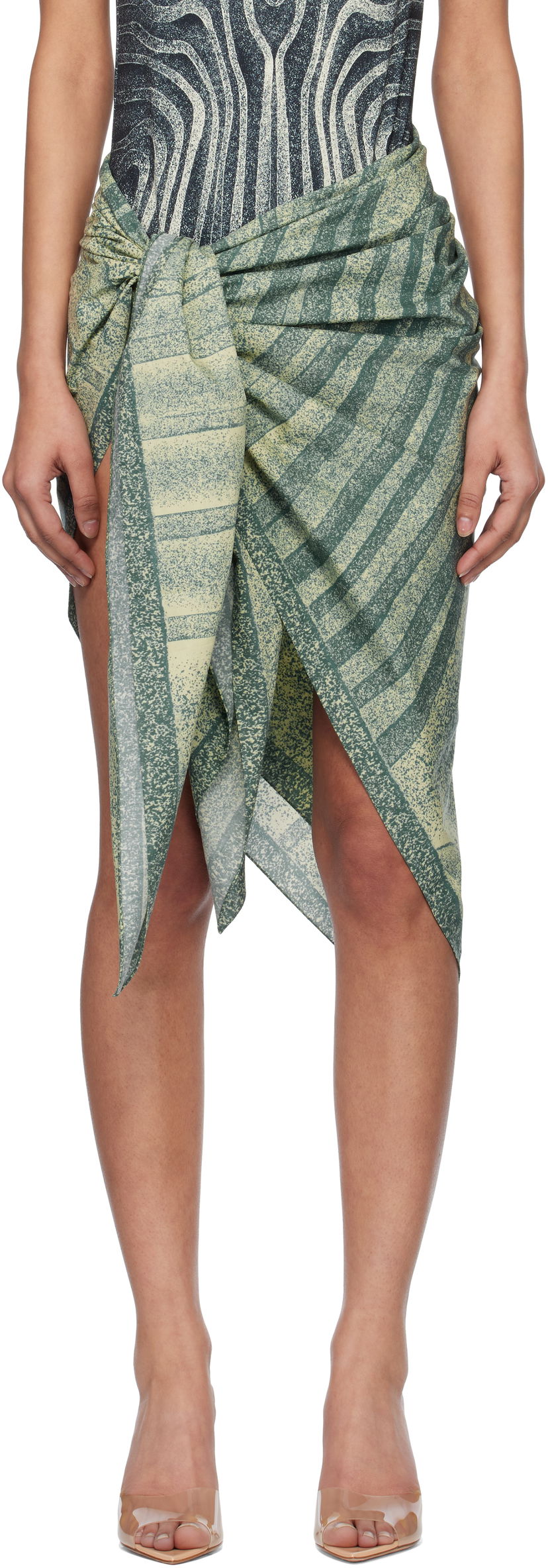 Kjol Jean Paul Gaultier Jean Paul Gaultier 'The Spirale' Sarong Grön | 25/34-U-JU175-C596-0351