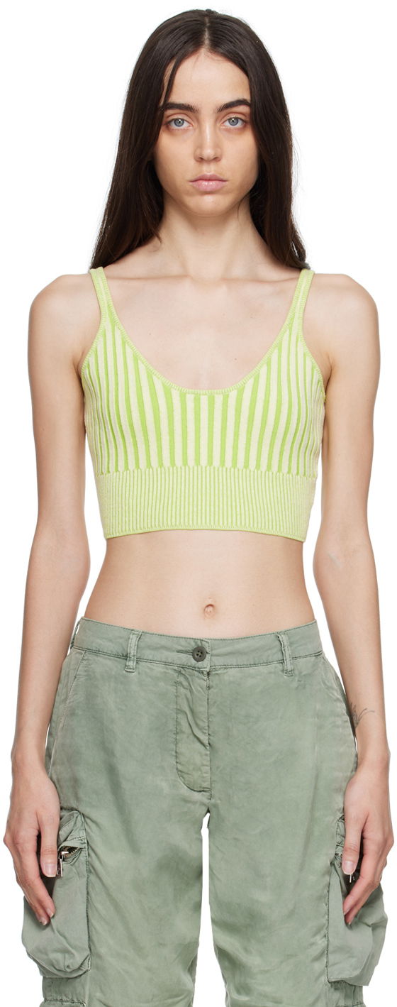 Linne John Elliott Scoop Neck Striped Tank Top Grön | WA045C13334A