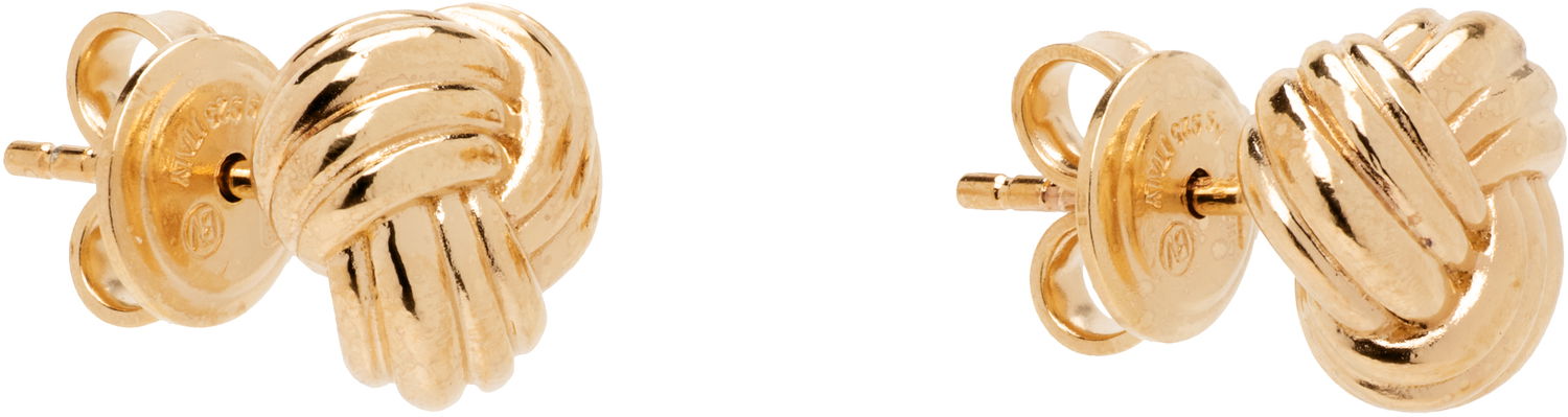 Örhängen Bottega Veneta Bottega Veneta Intreccio Knot Gold Earrings Gul | 838176 VAHU0, 1