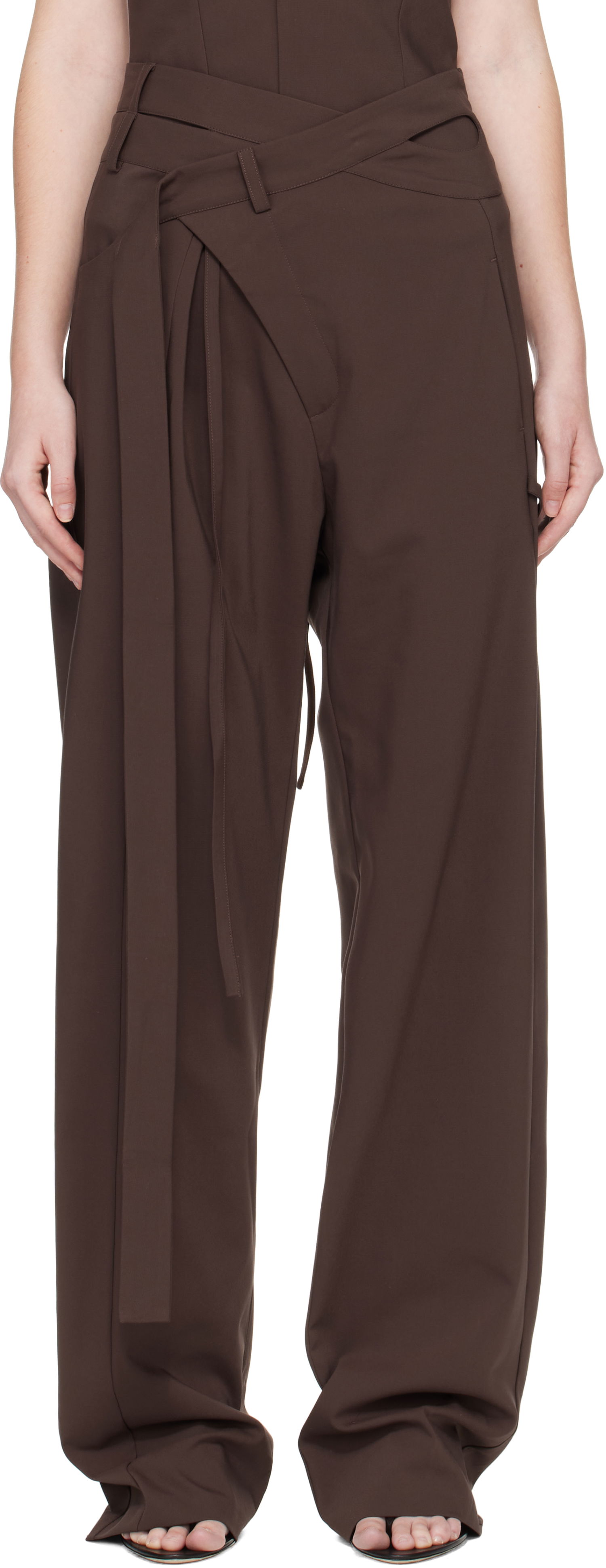 Byxor Ottolinger Ottolinger Signature Wrap Suit Pants Brun | 123-201523-03, 0