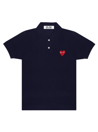 Polotröja Comme des Garçons PLAY Emblem Polo Tee Mörkblå | AZ T005 051 2