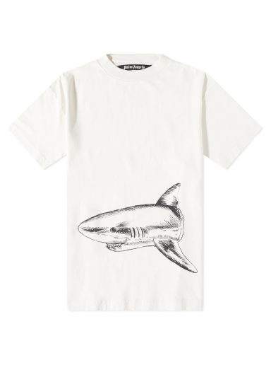 T-shirt Palm Angels Broken Shark Tee Vit | PMAA001S23JER0010410
