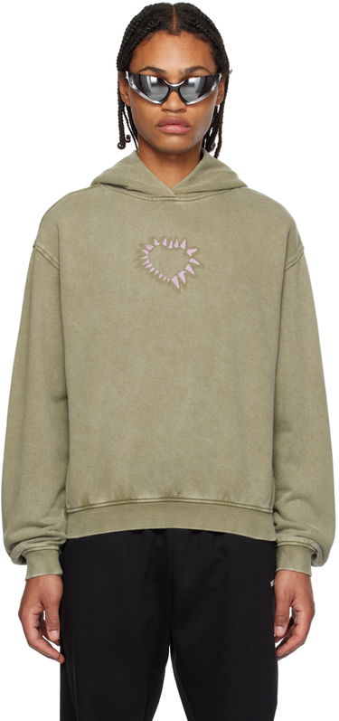 Sweatshirt We11done Printed Hoodie Grön | WD-TH3-23-806-U-KK, 0