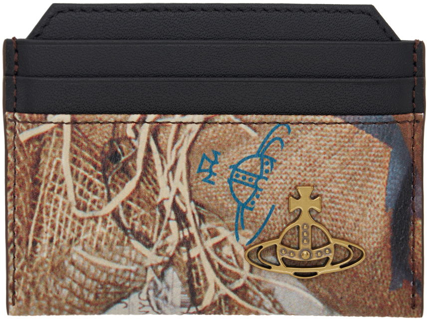 Kläder Vivienne Westwood Black & Beige Slim Card Holder Beige | 5403000BU-S001S-, 0