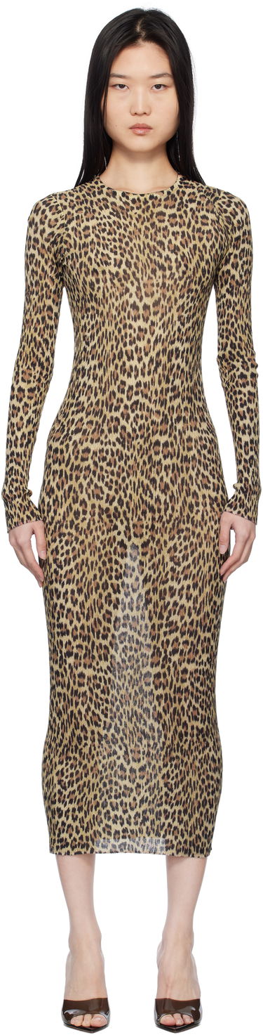 Klä Blumarine Blumarine Leopard Print Maxi Dress Brun | P522A582A, 0