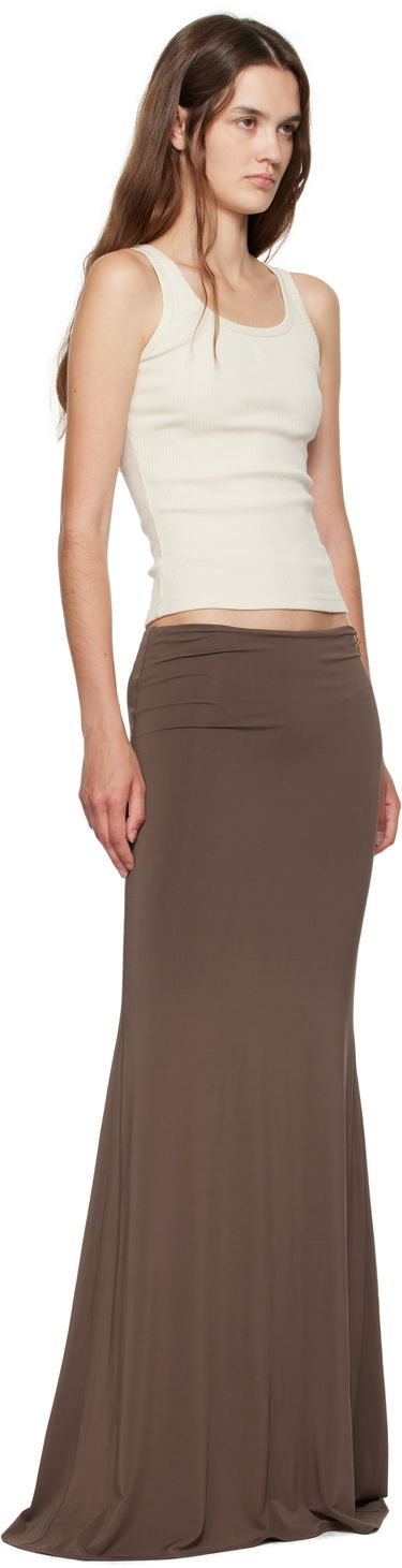 Kjol AMIRI AMIRI Logo Chain Maxi Skirt Brun | AWSKCA1022, 3