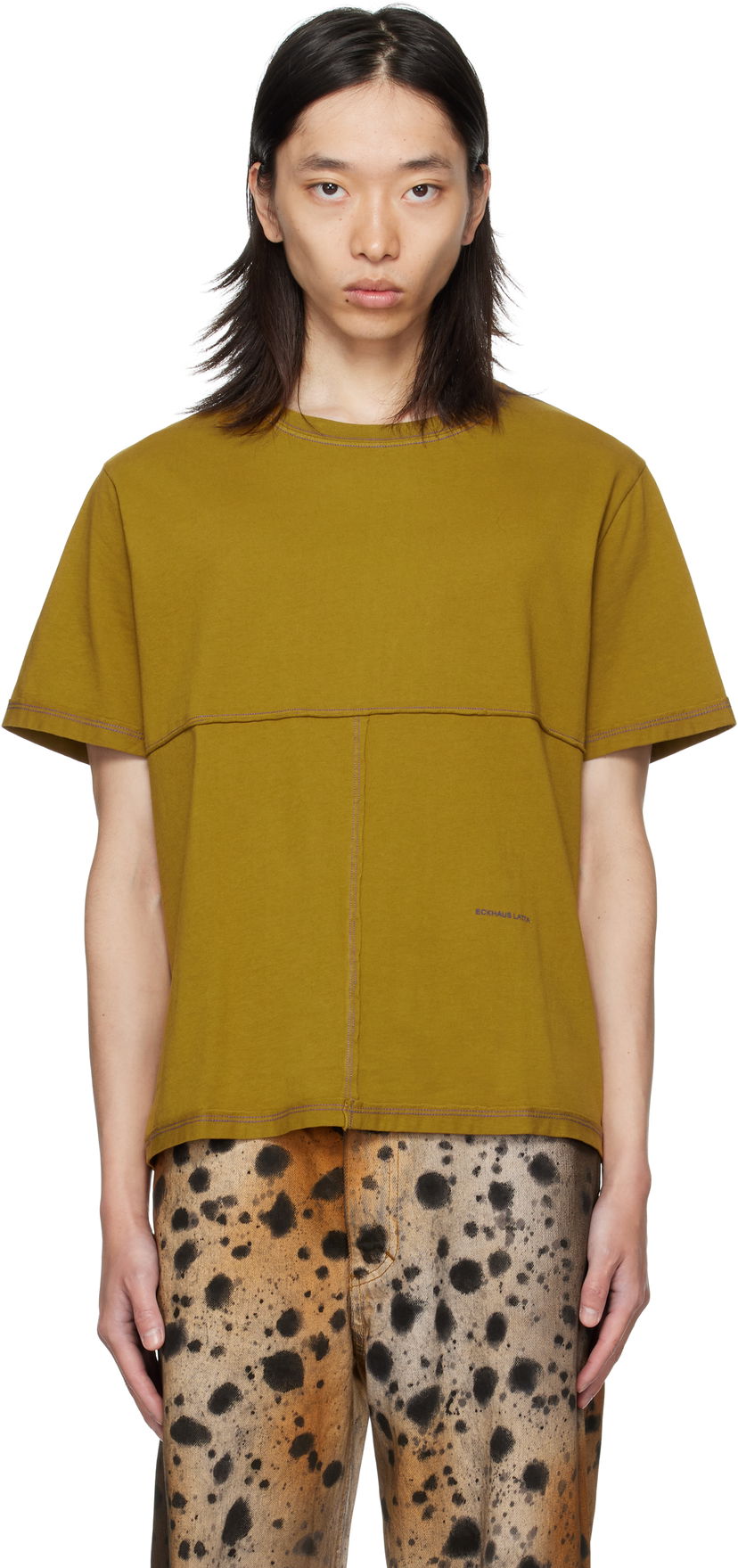 T-shirt Eckhaus Latta Eckhaus Latta Lapped T-Shirt Grön | 301-EL-PF25-O