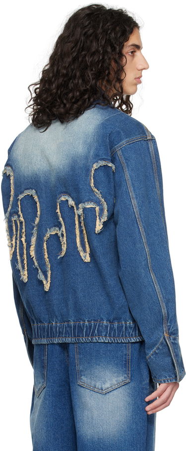Bomberjacka We11done We11done Faded Denim Jacket Blå | WD-DJ1-23-329-U-BL, 2