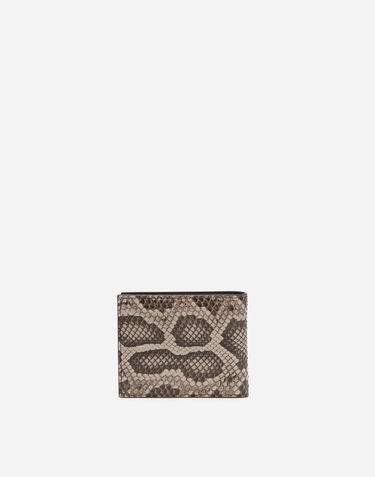 Plånbok Dolce & Gabbana Dolce & Gabbana Python Leather Bifold Wallet with Crossover DG Logo Beige | BP2463A204387145, 2