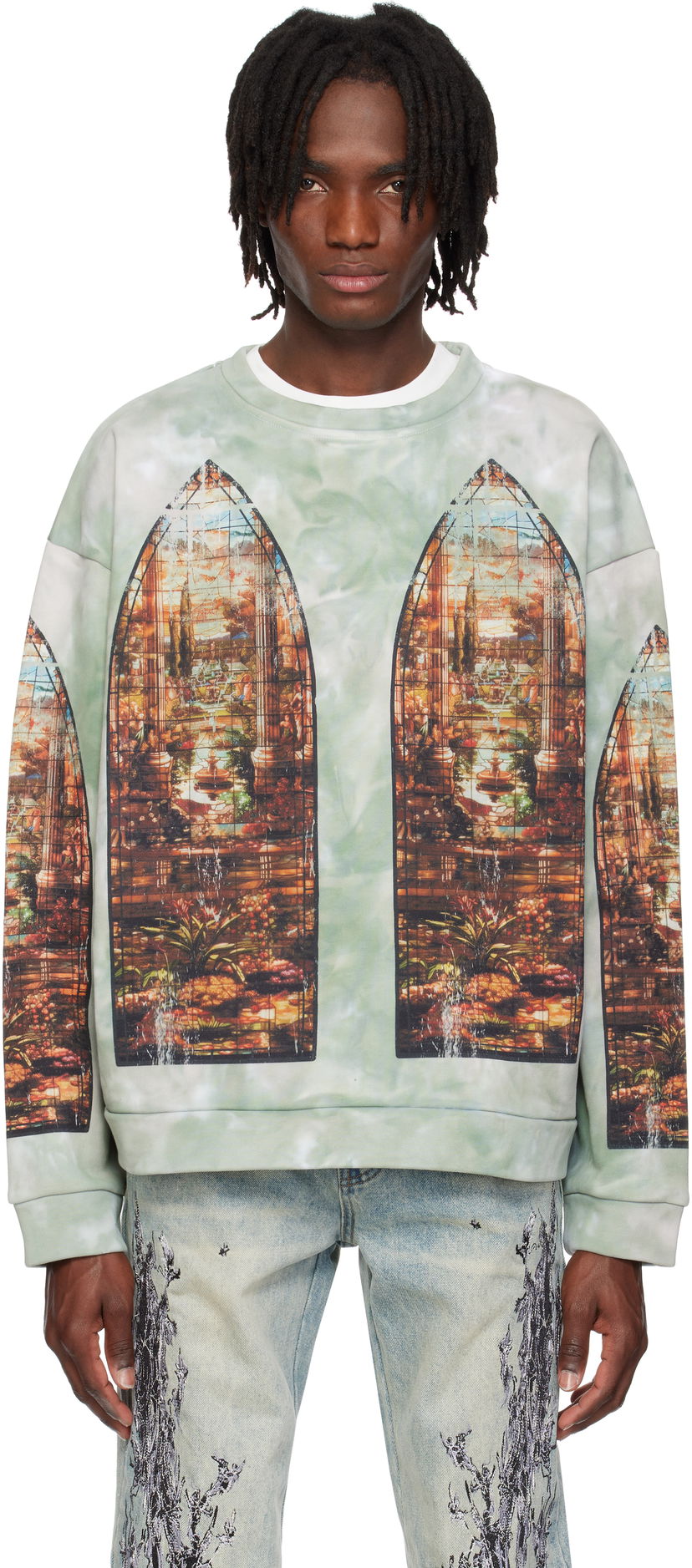Sweatshirt Who Decides War Who Decides War Eden Crewneck Sweatshirt Grön | 1110150008SS25