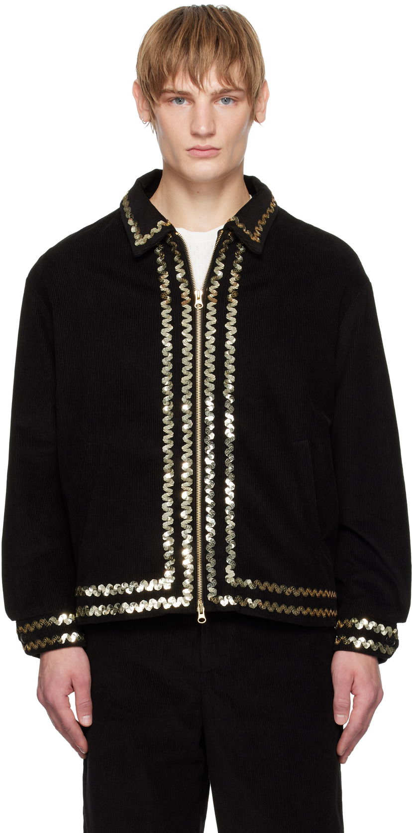 Jacka Bode Sequined Corduroy Jacket Svart | MRF24JA007