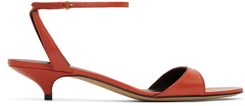 Klä The Row The Row Vika Ankle Strap Kitten Heel Sandals Röd | F1583-SL1