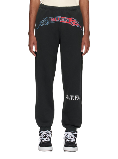 Träningsbyxor HERON PRESTON Flaming Sweatpants Svart | HMCH027F23JER0031025