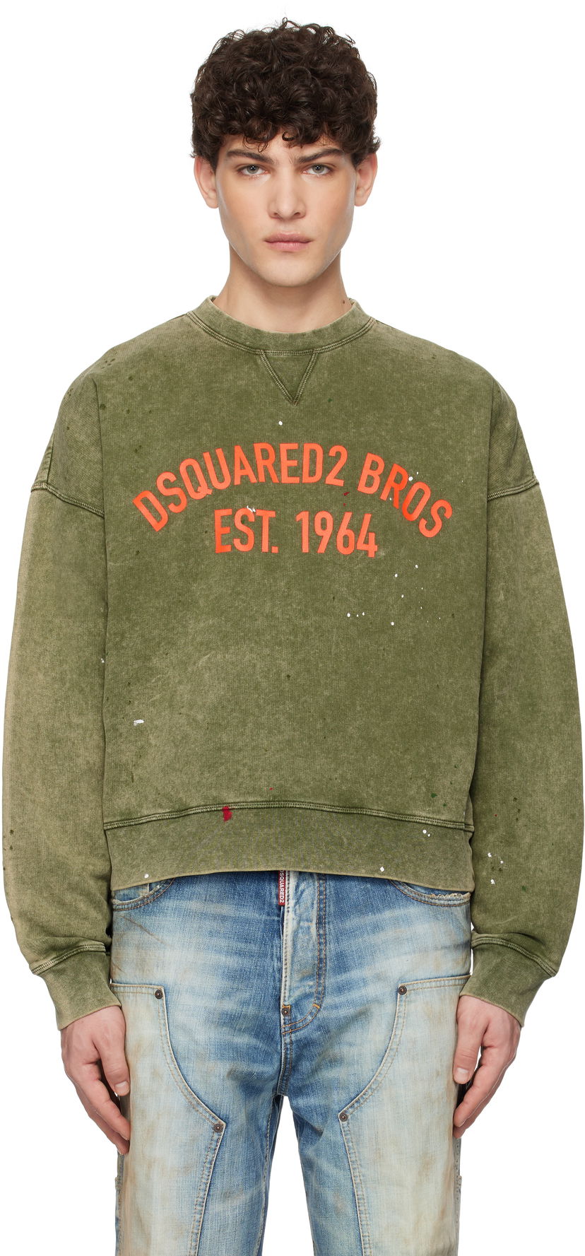 Sweater DSQUARED2 Dsquared2 Cypro Fit Sweatshirt Grön | S74GU0847_S25030