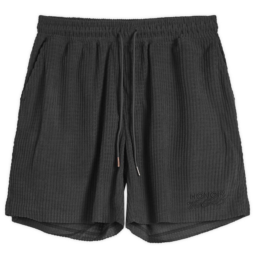 Shorts Honor The Gift Honor the Gift Textured Knit Shorts, Size Large Svart | HTG250121-BLK