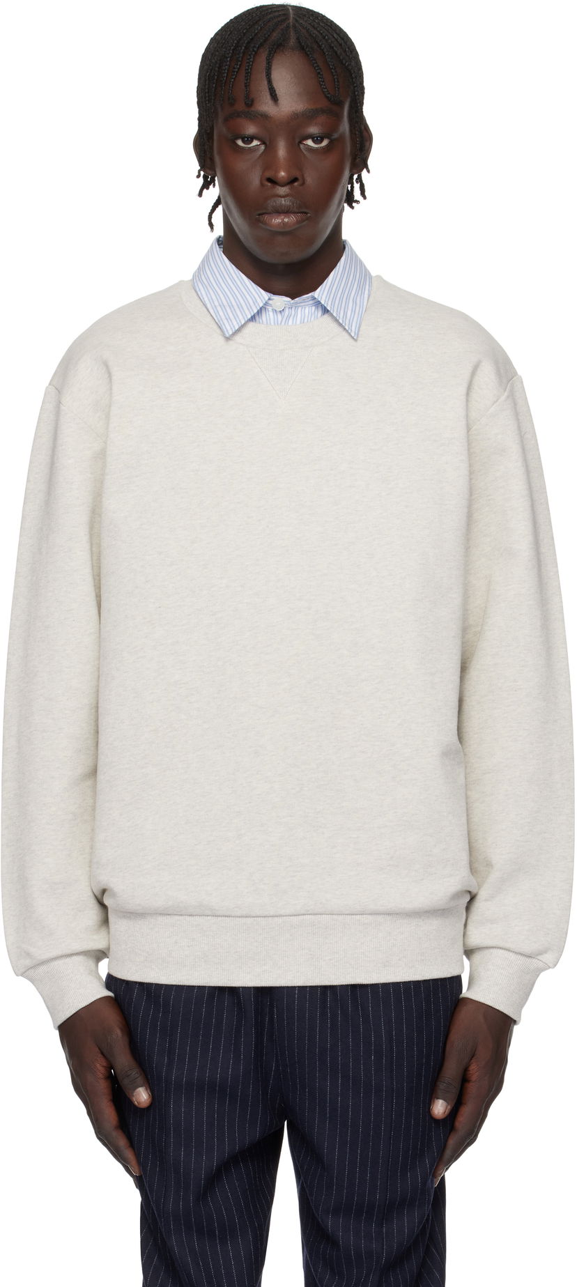 Sweatshirt A.P.C. Label H Crewneck Sweatshirt Grå | COHCM-H27964