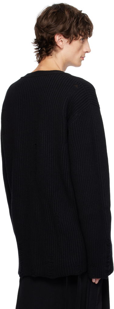 Sweater Ann Demeulemeester Ingemar Oversize Distressed Cardigan Svart | 2402-M-KN31-KN048-099, 2