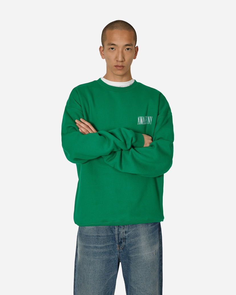Sweatshirt Awake NY Logo Crewneck Sweatshirt Green Grön | 9031833 GRN