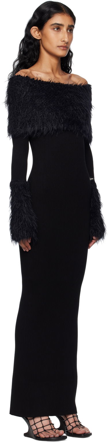 Klä Jean Paul Gaultier Jean Paul Gaultier Ribbed Off-The-Shoulder Maxi Dress Svart | 25/03-W-DR037-K005-00, 1