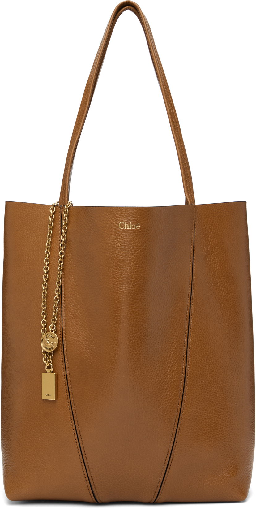 Tygpåse CHLOÉ Chloé 'Spin' Tote Bag Brun | CHC25SS811N84