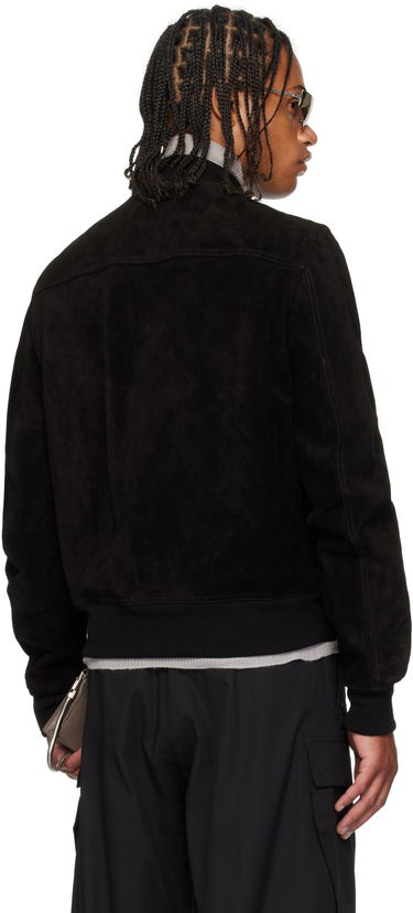Bomberjacka Rick Owens Rick Owens Concordians Bauhaus Suede Flight Jacket Svart | RU02E1749 LCS, 2
