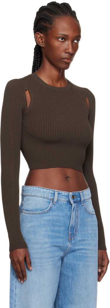 Sweater Max Mara Max Mara Ala Cutout Ribbed Knit Sweater Brun | 2511361173600, 1