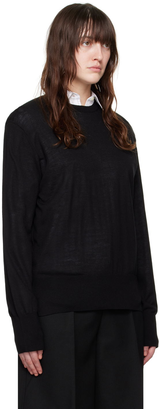 Sweater TOTEME Crewneck Knit Sweater Svart | 243-WRT0346-YA0084, 1