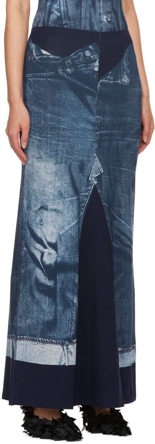 Kjol Jean Paul Gaultier Gaultier Trompe L'œil Maxi Skirt Blå | 23/15-F-JU055-J530-5950, 1