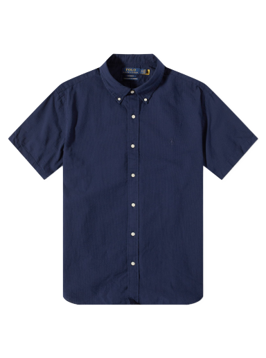Skjorta Polo by Ralph Lauren Seersucker Short Sleeve Shirt Astoria Navy Mörkblå | 710906575003