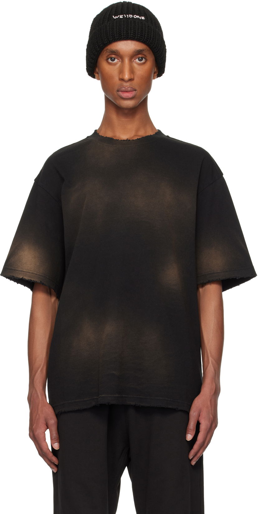 T-shirt We11done We11done Standard Logo Washed T-Shirt Svart | WD-TT3-24-726-U-BK