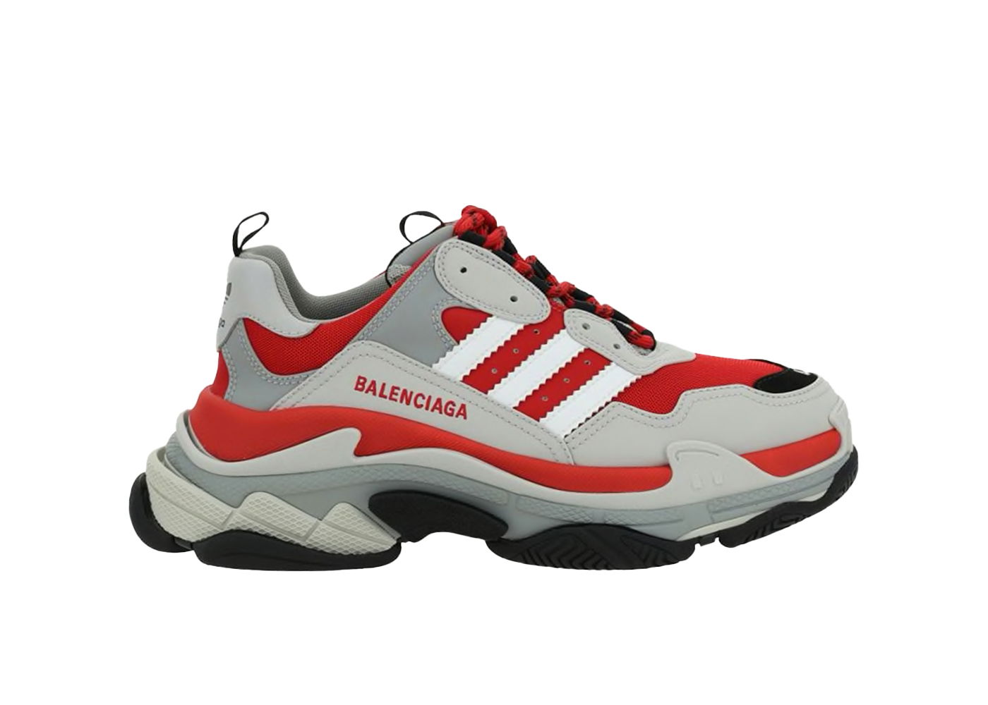 Sneakers och skor Balenciaga adidas x Triple S Red Grey Black Röd | 712821W2ZB46121, 0