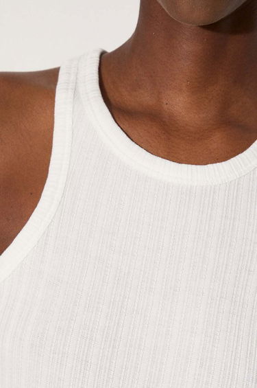 Linne Samsoe Samsoe Samsoe Samsoe SAHELENE Fitted Ribbed Tank Top Vit | F24200135, 5