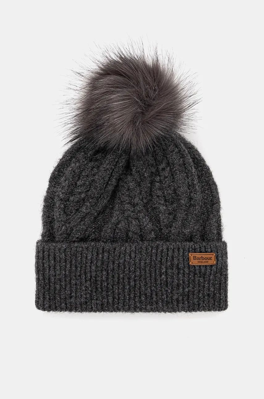 Mössa Barbour Cable Knit Pom Beanie Grå | LHA0555, 0