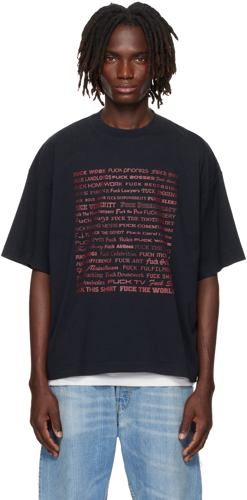 T-shirt VETEMENTS Vetements 'Fuck' Regular Fit T-Shirt Svart | UH76TR660B