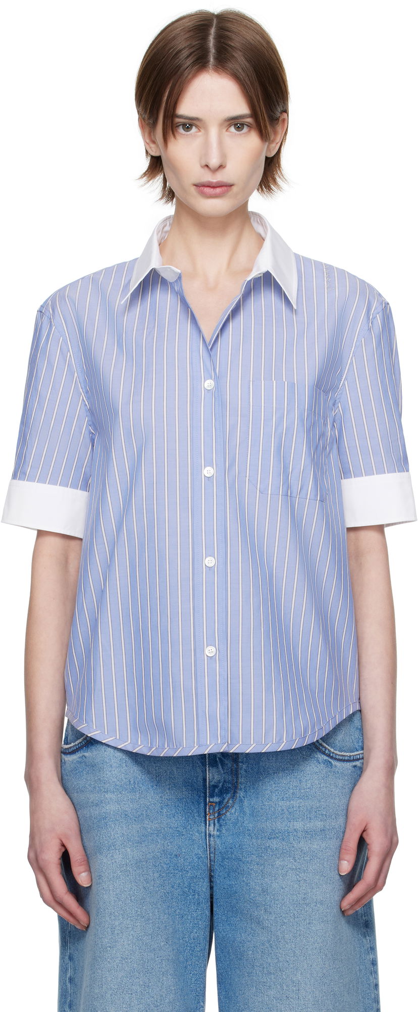 Skjorta Marni Marni Striped Shirt Blå | CAMA0623QS UTC455