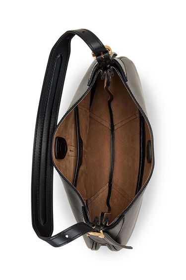 Handväska Polo by Ralph Lauren Leather Hobo Bag Svart | 428944017, 3