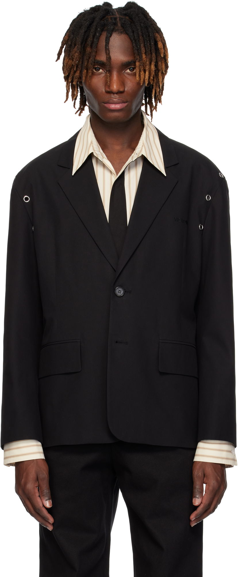 Jacka We11done We11done Eyelet Blazer Svart | WD-JK0-25-025-U-BK