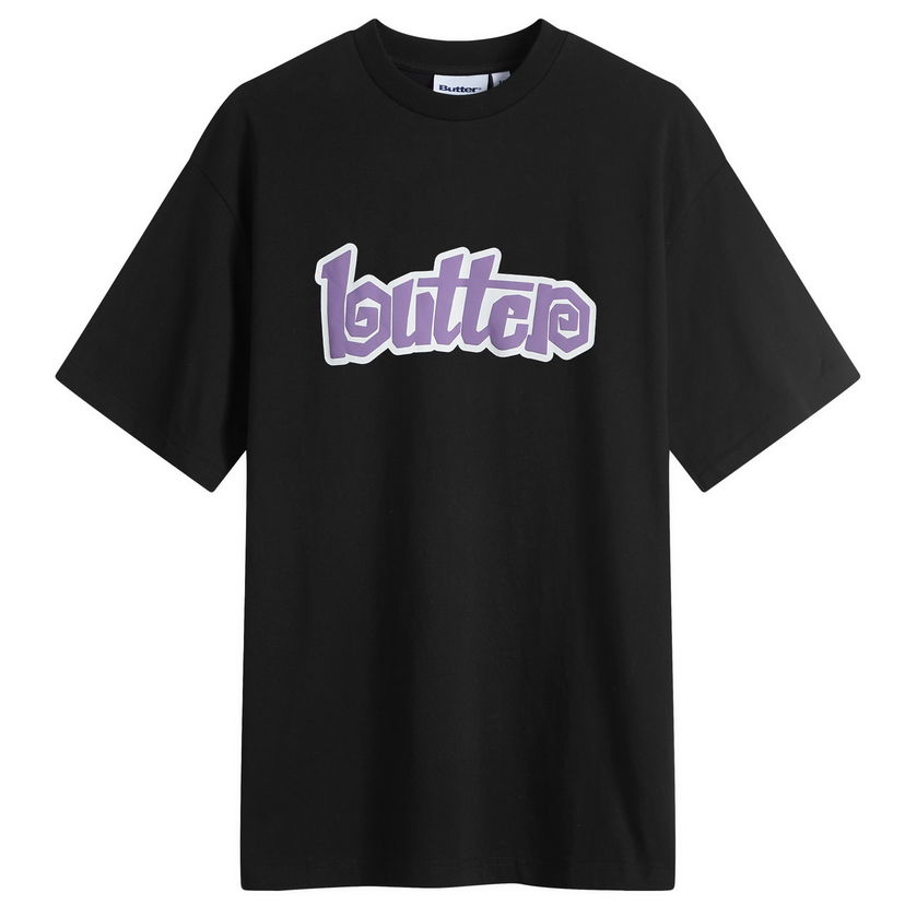 T-shirt Butter Goods Swirl Graphic T-Shirt Black Svart | BGQ4240029-BLK