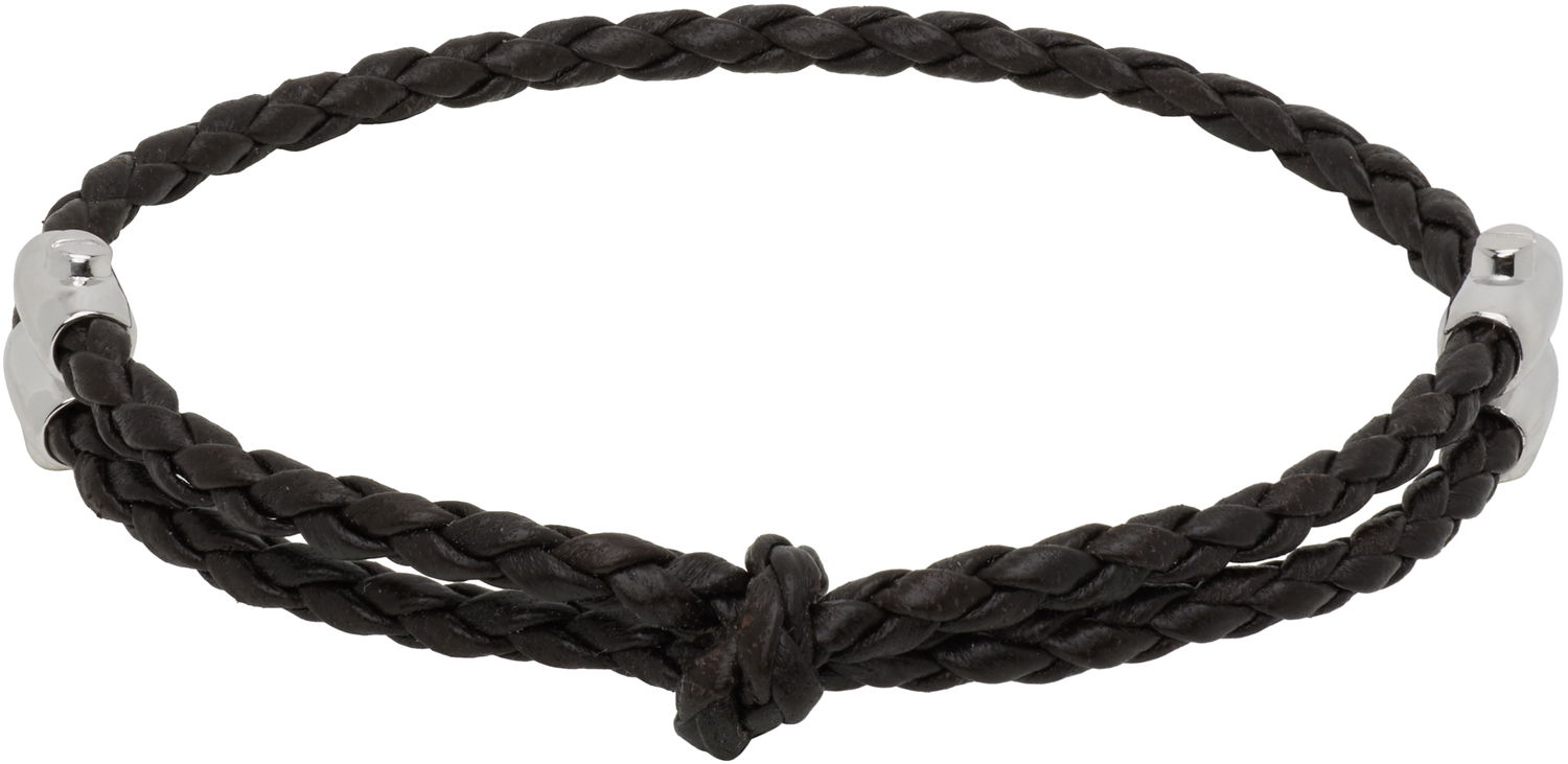 Armband Bottega Veneta Bottega Veneta Braided Leather Bracelet Brun | 838329V507C2113, 0