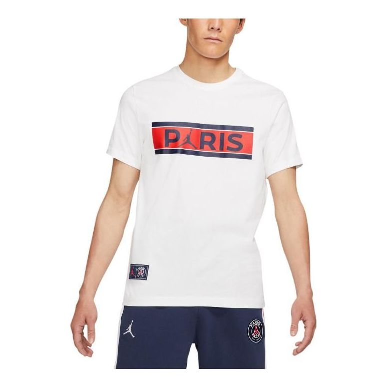 T-shirt Jordan Paris Saint-Germain x Jordan Wordmark Short Sleeve T-Shirt Vit | DB6511-100