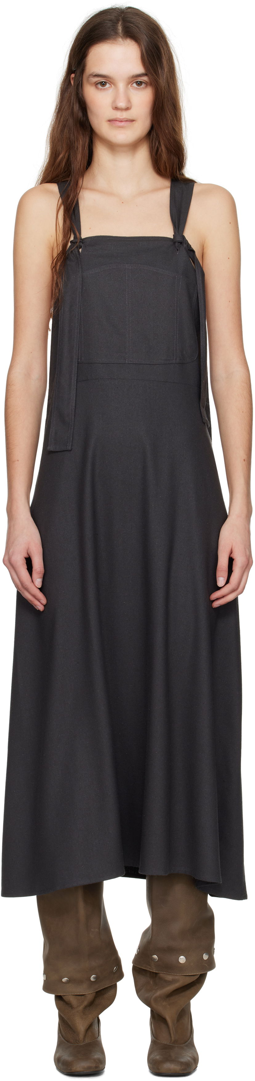 Klä Baserange Baserange Gren Overalls Midi Dress Grå | DRGRO-WS-SP25