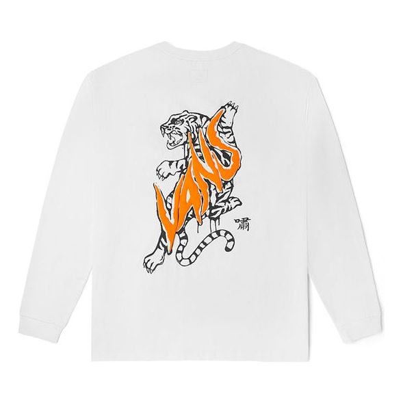 T-shirt Vans Long Sleeve T-Shirt With Tiger Print Vit | VN0002BRWHT