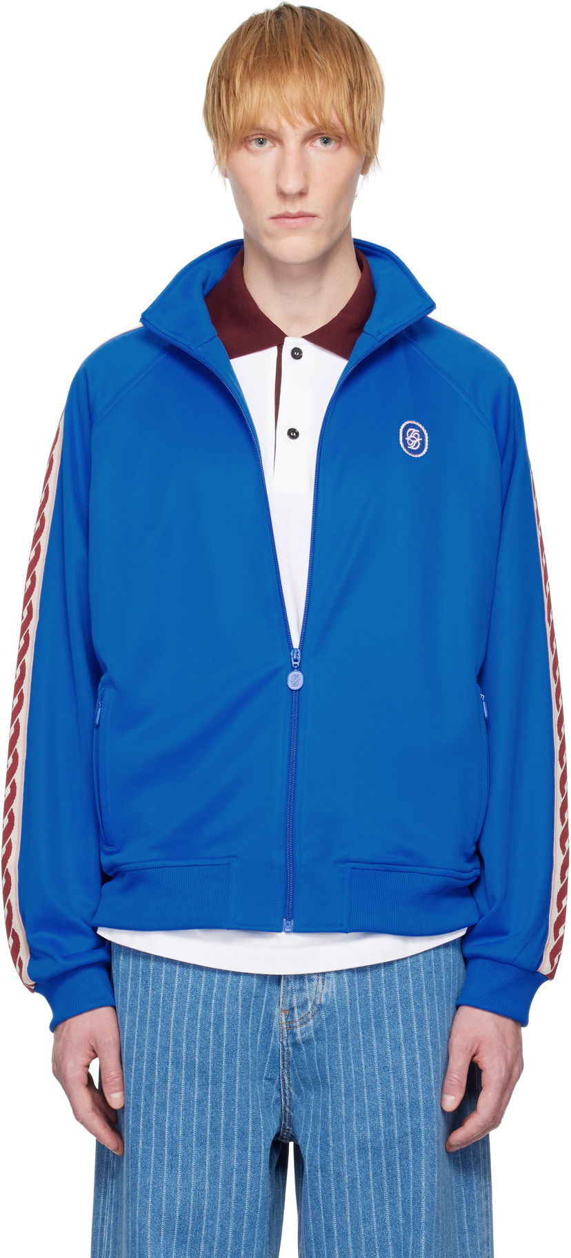 Vindjacka Drôle de Monsieur Drole De Monsieur 'Le Track Jacket Tresse' Track Jacket Blå | G-SJ007-PL135-BE