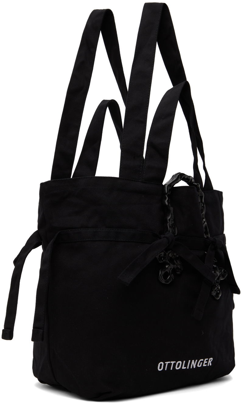Tygpåse Ottolinger SSENSE Exclusive Tie-Detail Tote with Sculptural Charms Svart | 1702303, 1