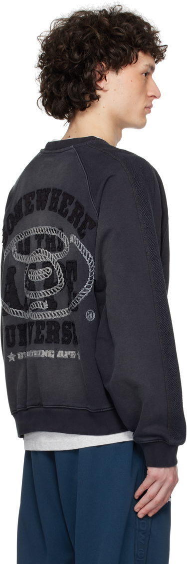 Sweater AAPE by A Bathing Ape AAPE by A Bathing Ape Main Crewneck Sweatshirt Svart | AAPSWMC320XXNBKL, 2