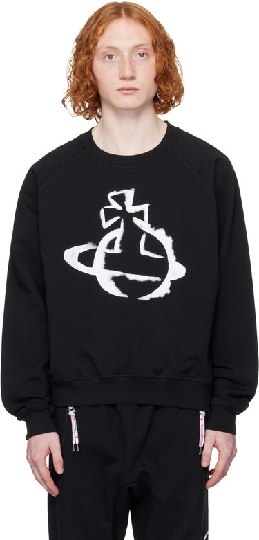 Sweater Vivienne Westwood Vivienne Westwood Stencil Orb Raglan Sweatshirt Svart | 3I01000Z-J006O-, 0